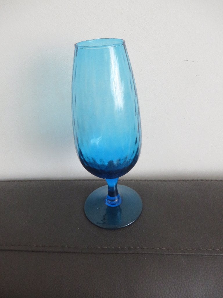Italiaans Empoli blauw glazen vaas, design, jaren vijftig, Ophalen of Verzenden