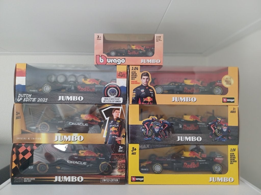 Bburago Max Verstappen Red Bull F1 - Jumbo Editions, Ophalen of Verzenden, Zo goed als nieuw, Auto, Bburago
