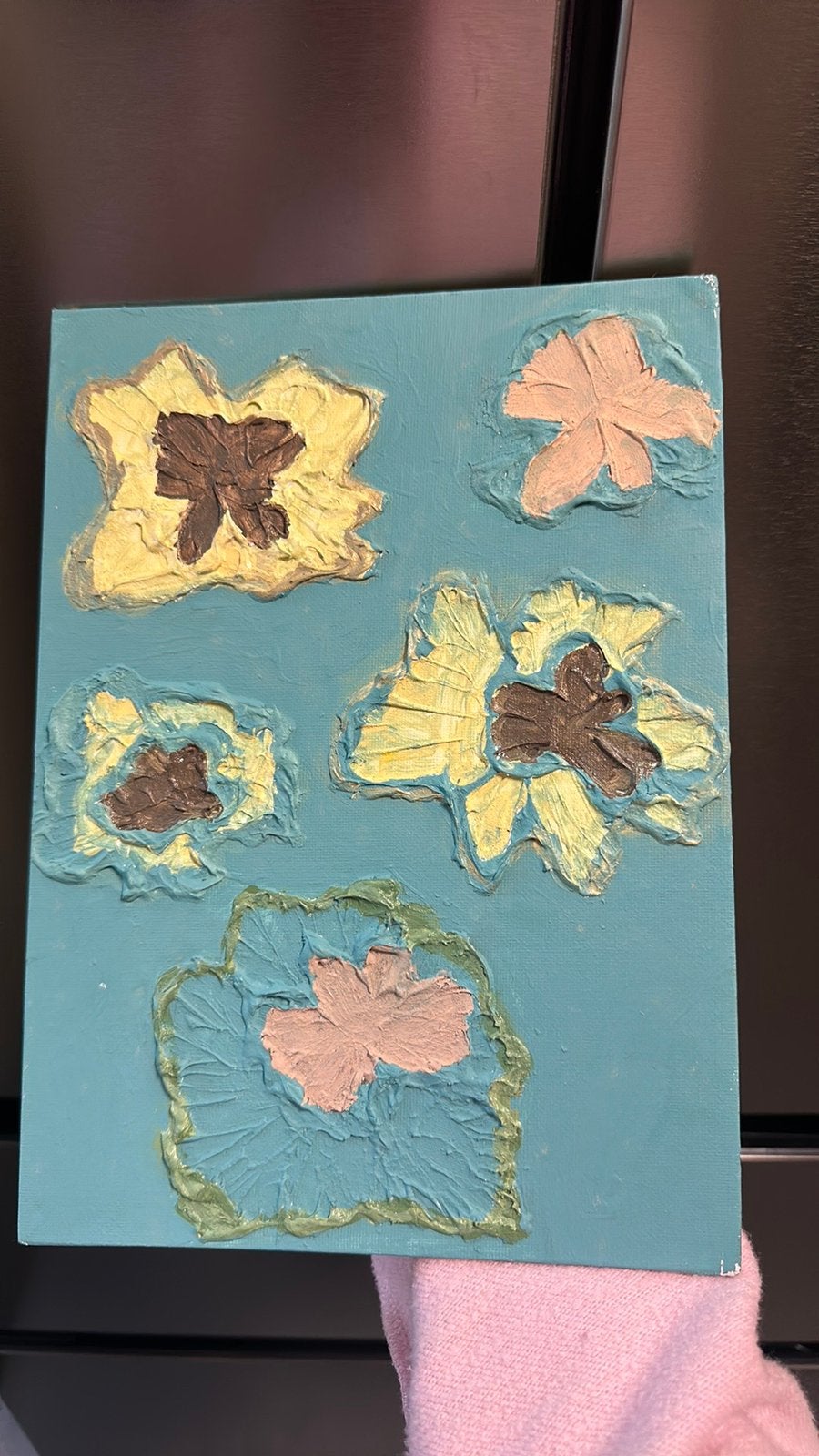 Handgemaakte schilderij met bloemen - 3D structuur - uniek, Ophalen