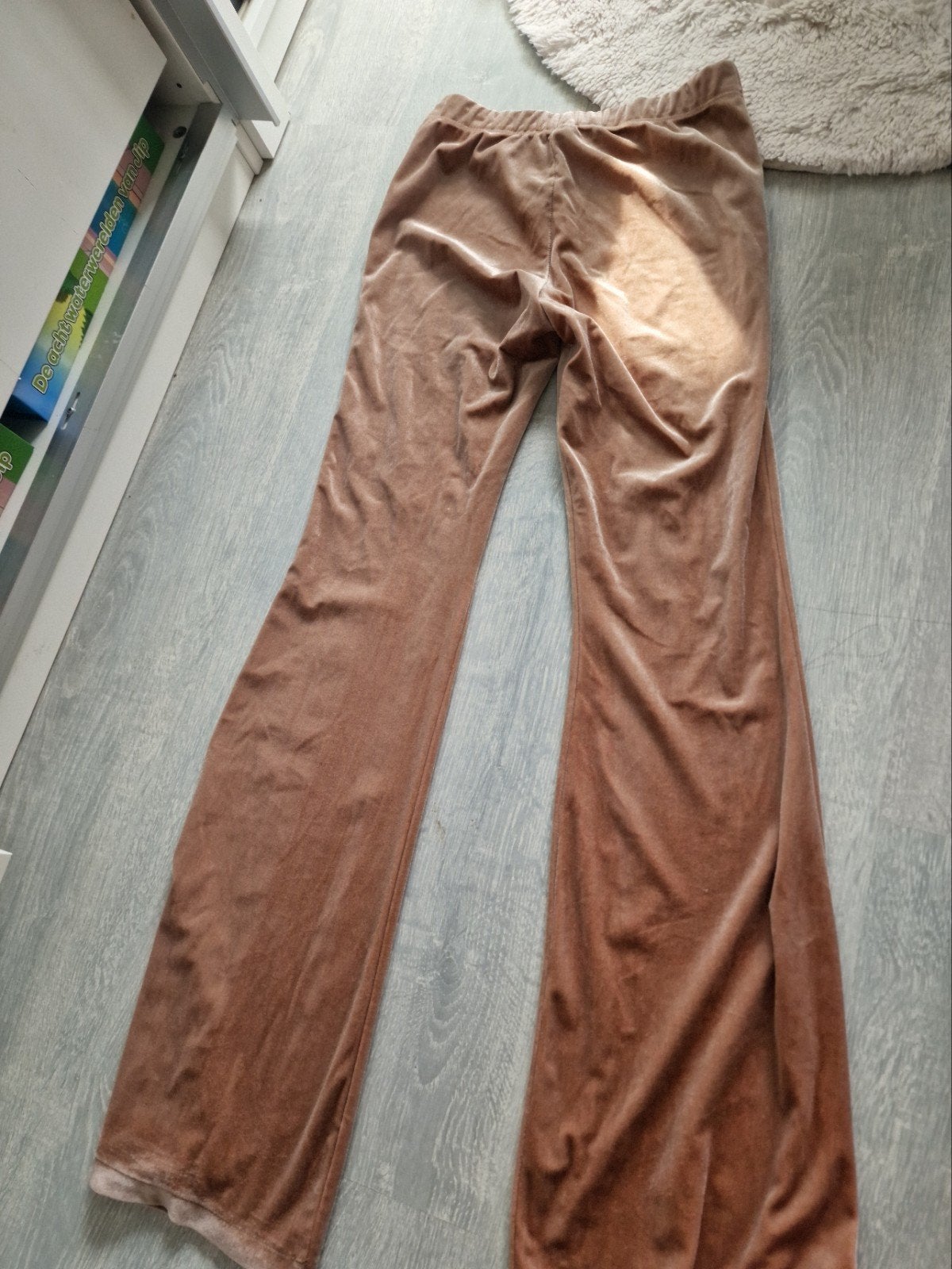 Mooie fluwelen flared broek - FT Paris maat s, Bruin, FT Paris, Ophalen of Verzenden, Zo goed als nieuw