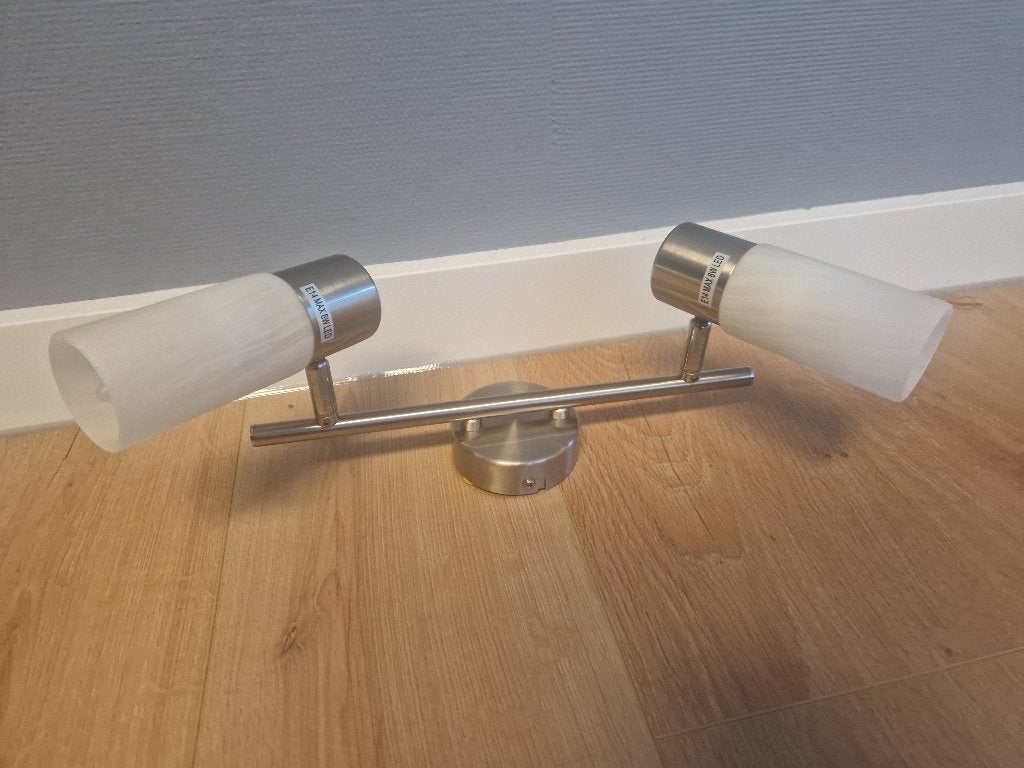 Plafondlamp zilver/glas, Huis en Inrichting, Zilver, Plafondspot, Ophalen of Verzenden, Glas