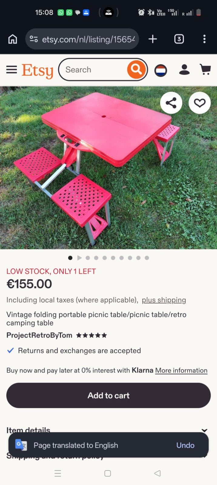 Foldable Picnic Table, Ophalen, Gebruikt, Rechthoekig, Overige materialen