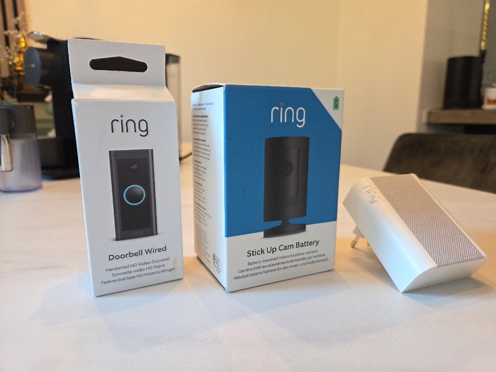 Ring set: Doorbell wired & Stick up Cam battery, Ophalen, Zo goed als nieuw