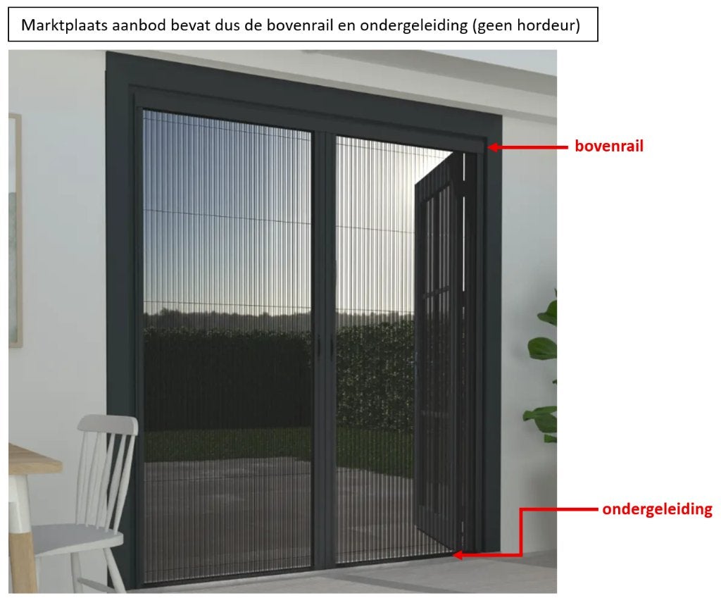 Livn profielset voor dubbele plisséhordeur, Ophalen, Schuifdeur, Hordeur, Nieuw