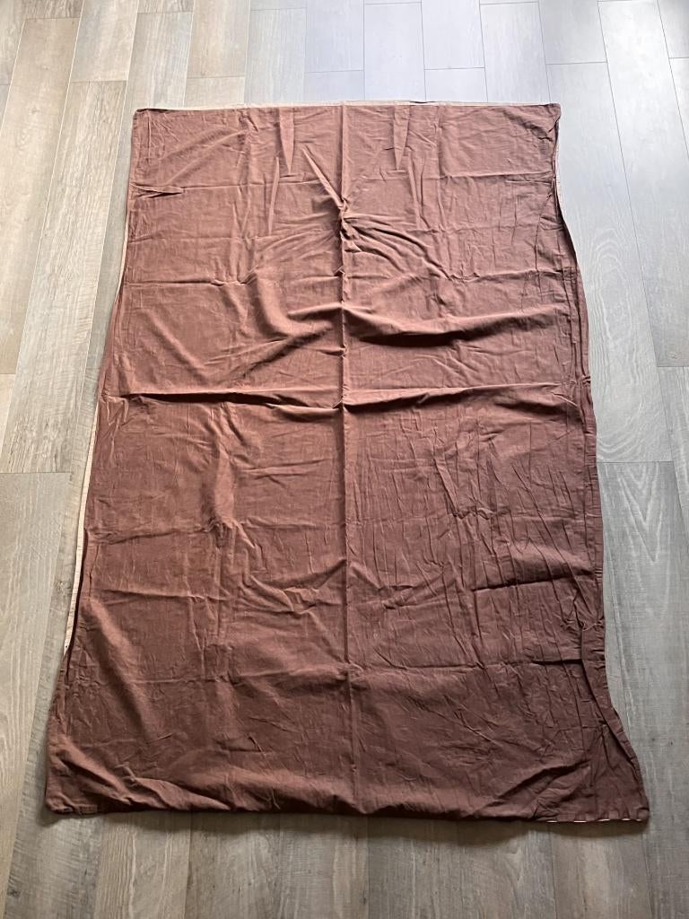 Hema katoenen dekbedovertrek tweezijdig bruin / beige, Huis en Inrichting, Eenpersoons, Bruin, Dekbedovertrek, Ophalen of Verzenden