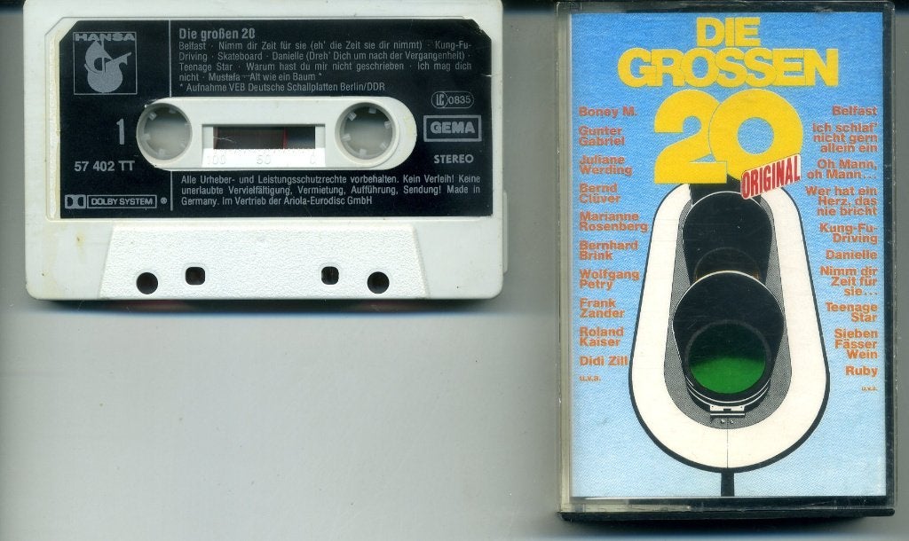Die Grossen 20 Original cassette ZGAN, 1 bandje, Ophalen of Verzenden, Zo goed als nieuw, Origineel
