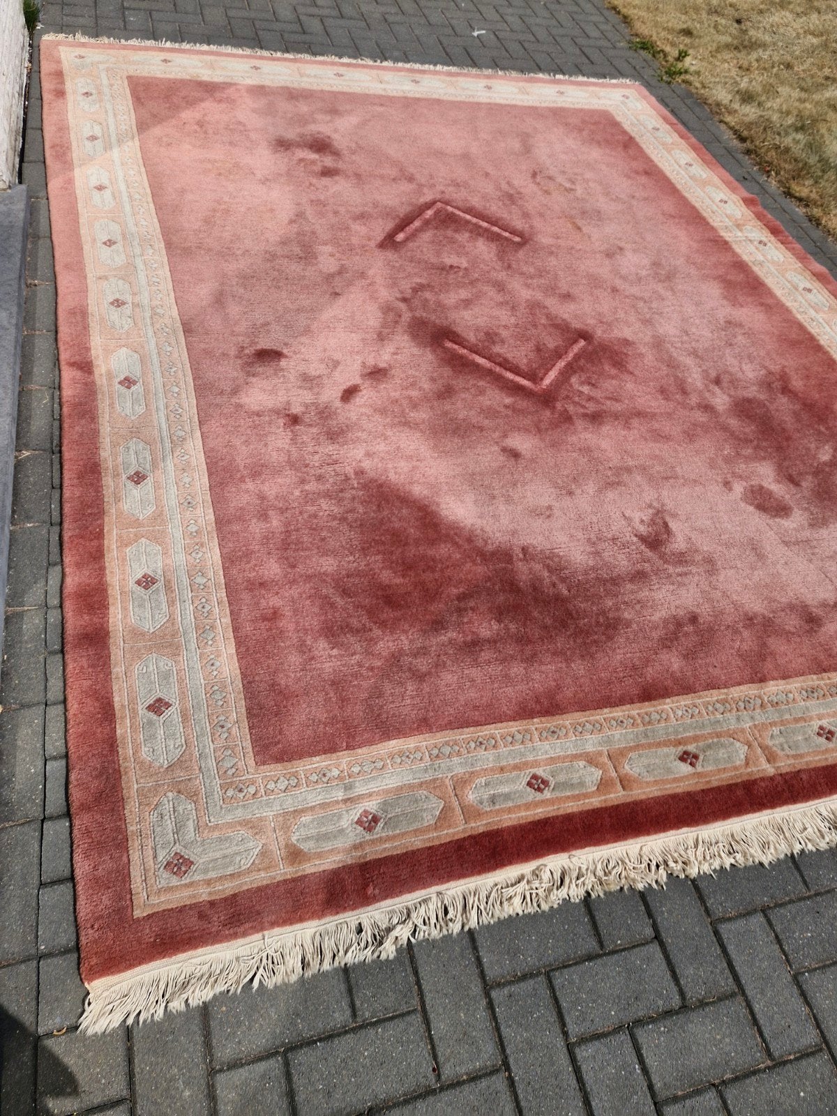 groot handgeknoopt tapijt 350x265, Huis en Inrichting, Stoffering | Tapijten en Kleden, Ophalen, Gebruikt, 200 cm of meer, 200 cm of meer