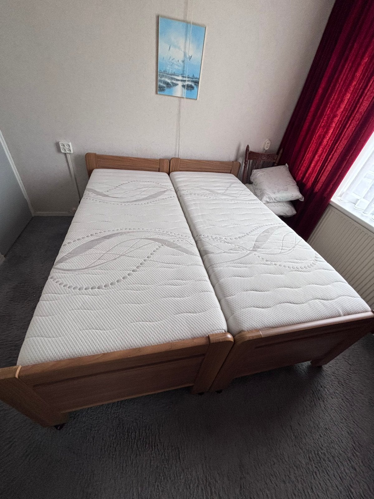 Gratis Elektrisch verstelbaar bed, Ophalen, Verstelbaar, Bruin, Tweepersoons