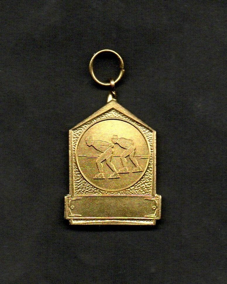 Medaille Weststellingwerf Grote Veenpolderrit Schaatsen 1982, Ophalen of Verzenden, Zo goed als nieuw