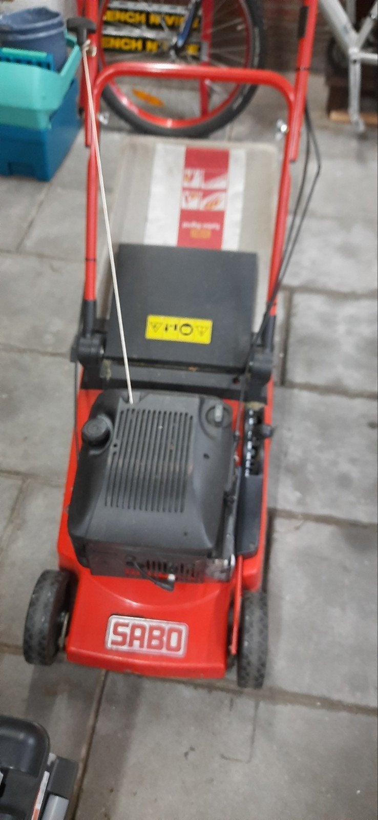 Sabo Turbo-Signal 43-4 A Benzine Grasmaaier / gazonmaaier, Tuin en Terras, Cirkelmaaier, Gebruikt, 40 t/m 49 cm, Ophalen
