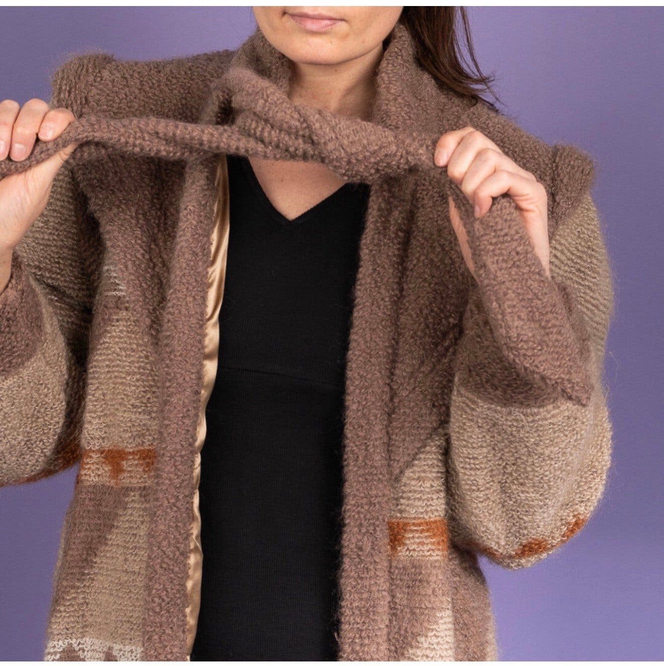 Escada Mohair Jacket vintage trendy Coat CARDIGAN western, P, Bruin, P, Ophalen of Verzenden