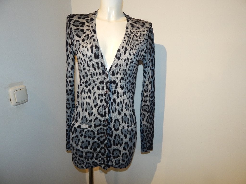 Dolce & Gabbana eerstelijns wollen vest jaguar print IT 44