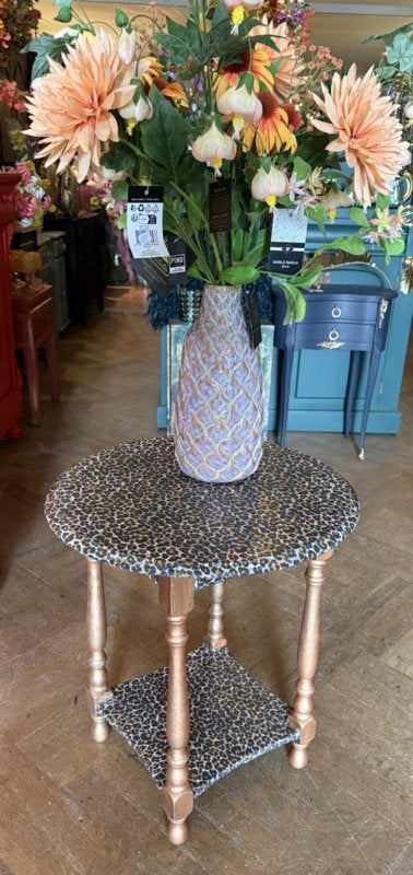 Vintage tafeltje Leopard, oude bijzettafel tafel panter VdlM, Antiek en Kunst, Ophalen