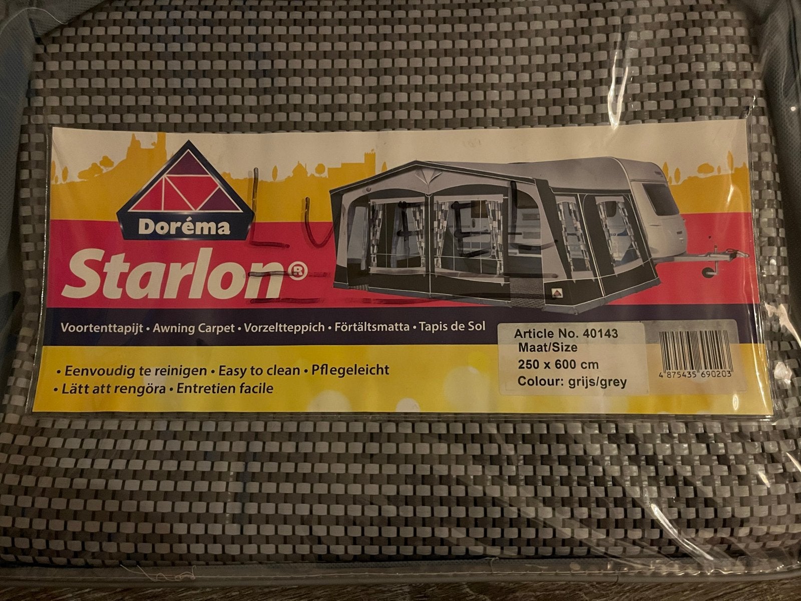 Doréma Starlon Voortenttapijt - Grijs (250x600 cm), Ophalen, Zo goed als nieuw