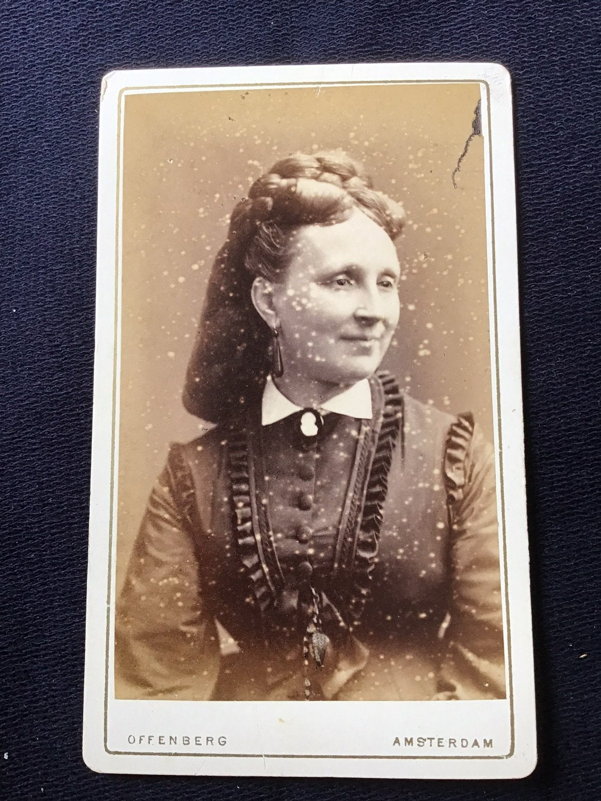 CDV, Dame, OFFENBERG, AMSTERDAM, Carte de Visite 4, Verzenden, Voor 1940, Gebruikt, Foto