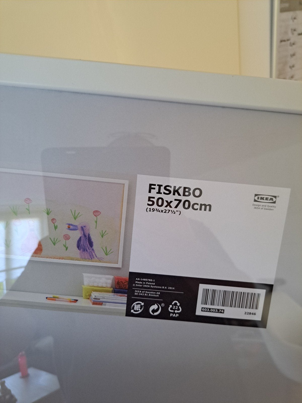 4 stuks IKEA FISKBO fotolijst 50x70cm wit, Ophalen, Kunststof, Gebruikt, Fotolijst