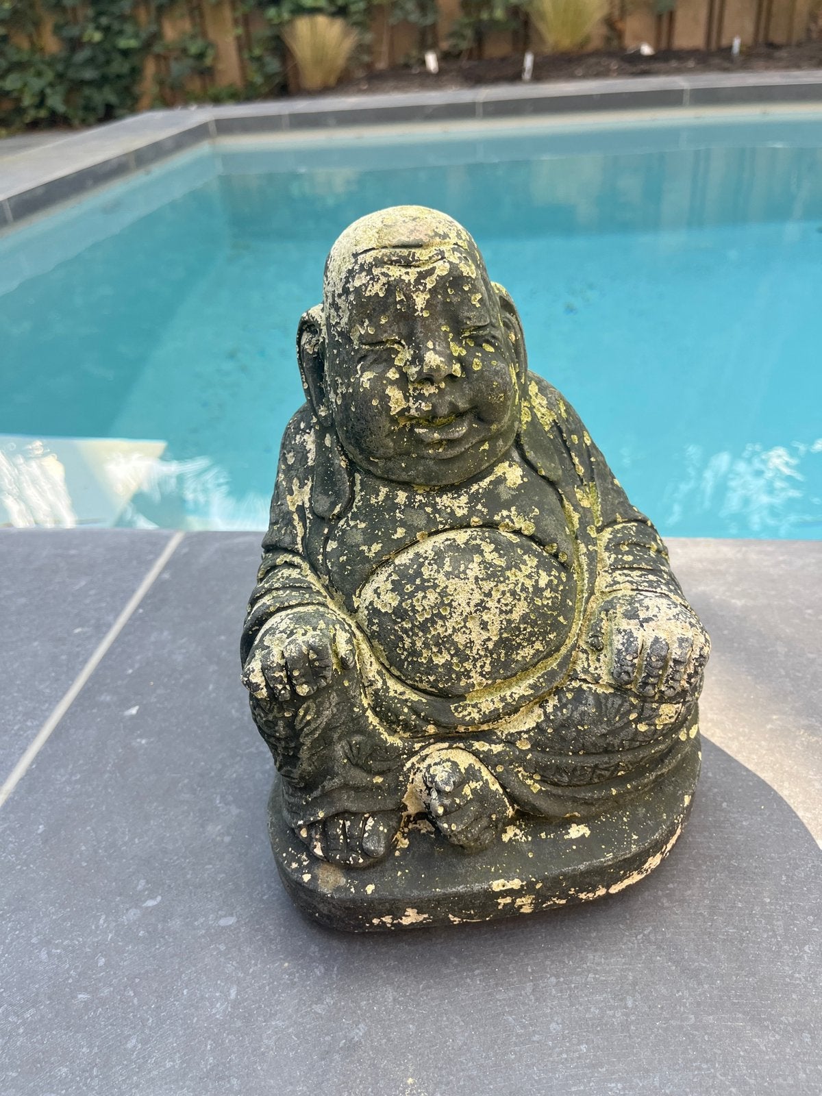 Boeddha tuinbeeld – steen / beton – 21 cm hoog, Tuin en Terras, Ophalen, Gebruikt