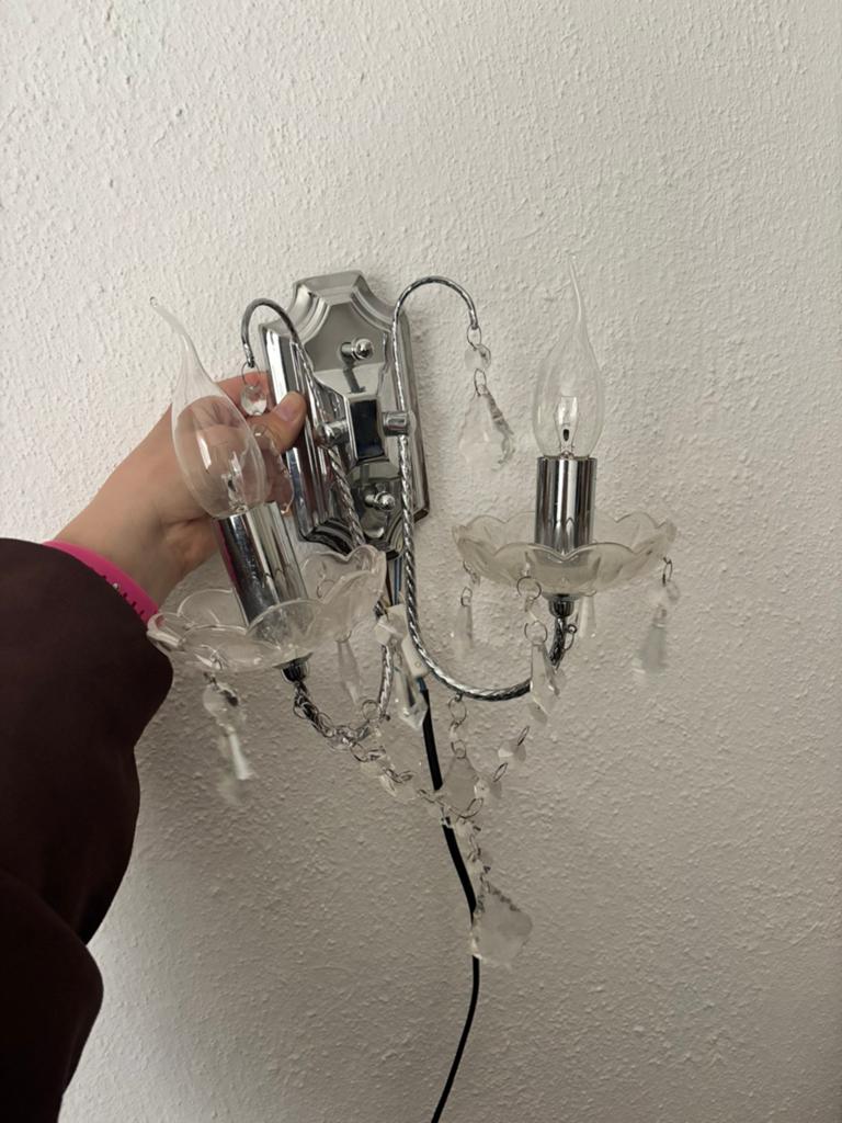 Wandlamp kroonluchter retro zilver, Ophalen