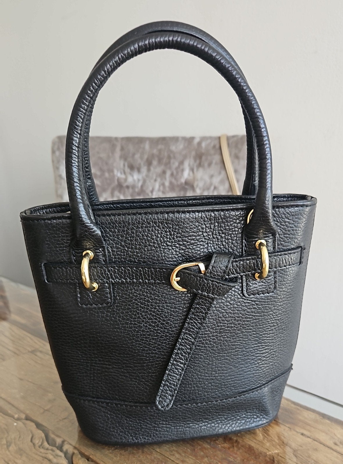 echt leer leren tas handtas genuine leather Made in italy, Ophalen, Bruin, Handtas