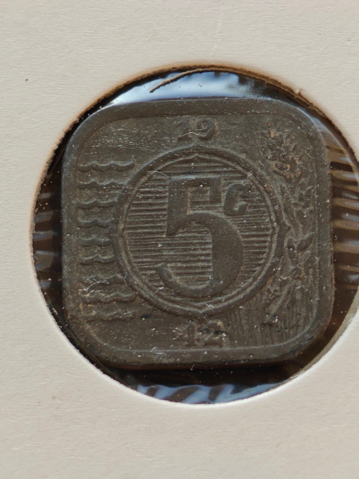 Nederland 5 cent 1942 zink - Tweede Wereldoorlog munt, Ophalen of Verzenden