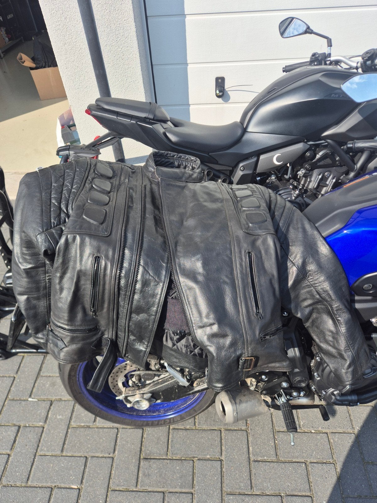 Leren motorjas met bescherming, Ophalen, Tweedehands, Heren, Jas | leer