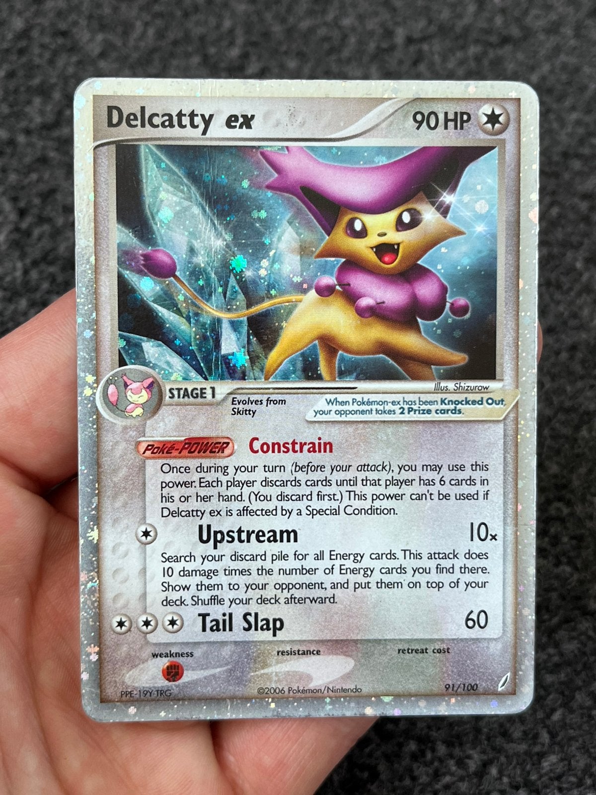 Pokémon Delcatty ex holo #91 ex crystal guardians - LP, Ophalen of Verzenden, Zo goed als nieuw, Losse kaart, Foil