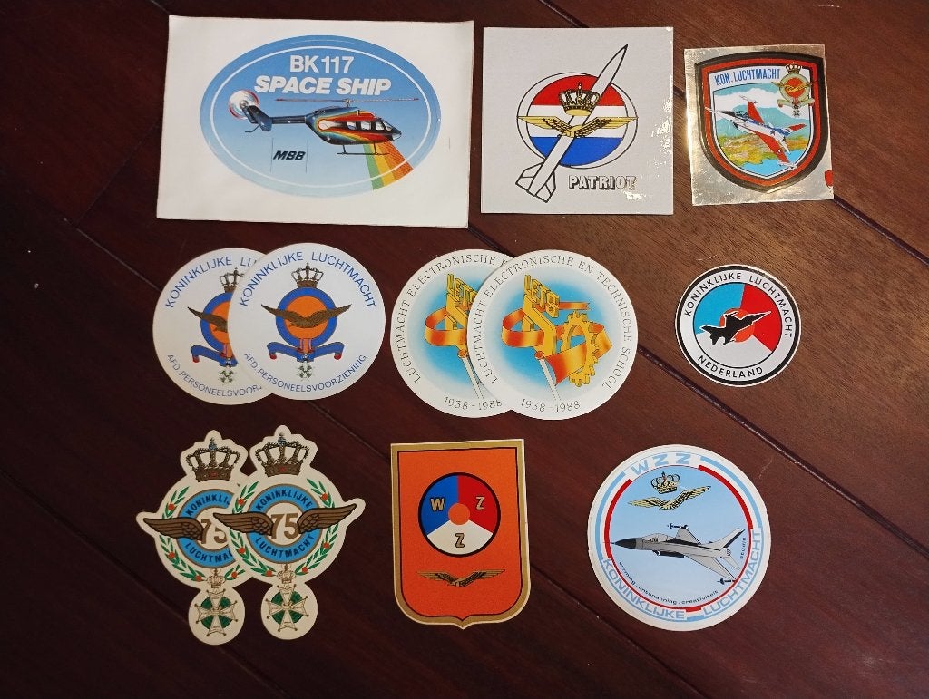 Diverse stickers ongebruikt, Ophalen of Verzenden, Luchtmacht, Nederland, Embleem of Badge