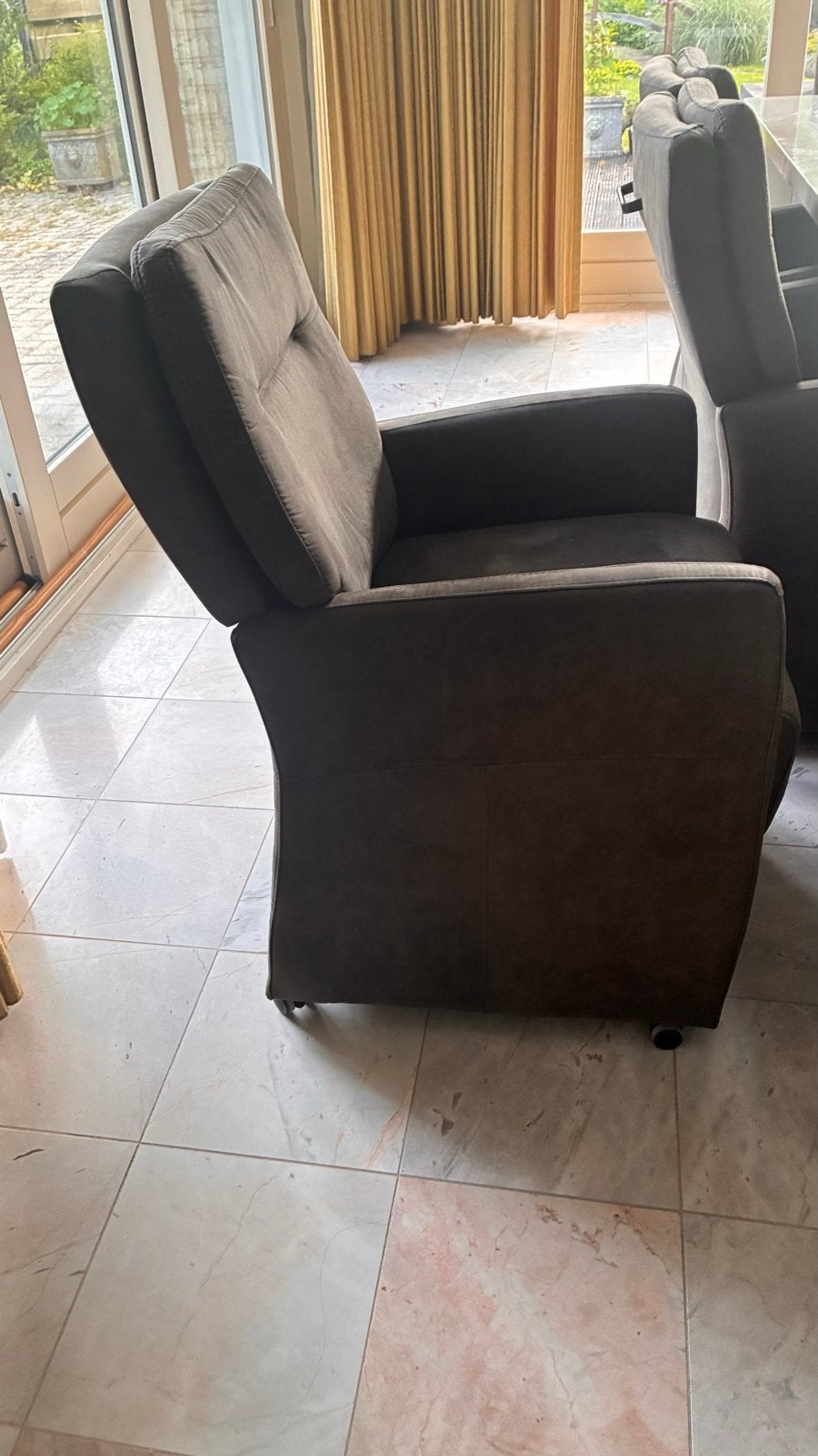 8 stuks Comfortabele fauteuil - grijs, Gebruikt, 75 tot 100 cm, Ophalen of Verzenden, Stof