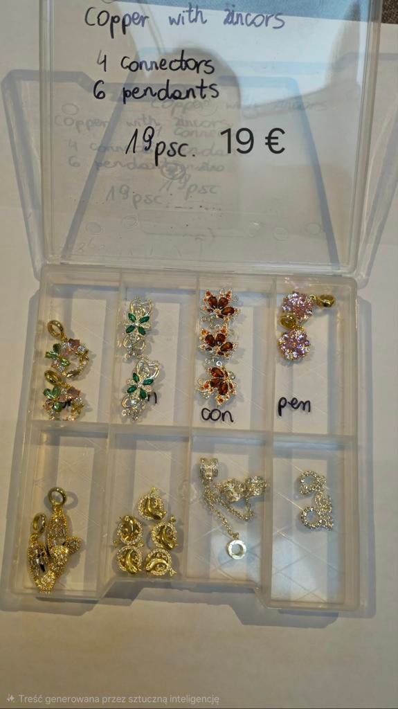 19 koperen hangers en connectoren met zirconia, Sieraden, Tassen en Uiterlijk, Ophalen of Verzenden