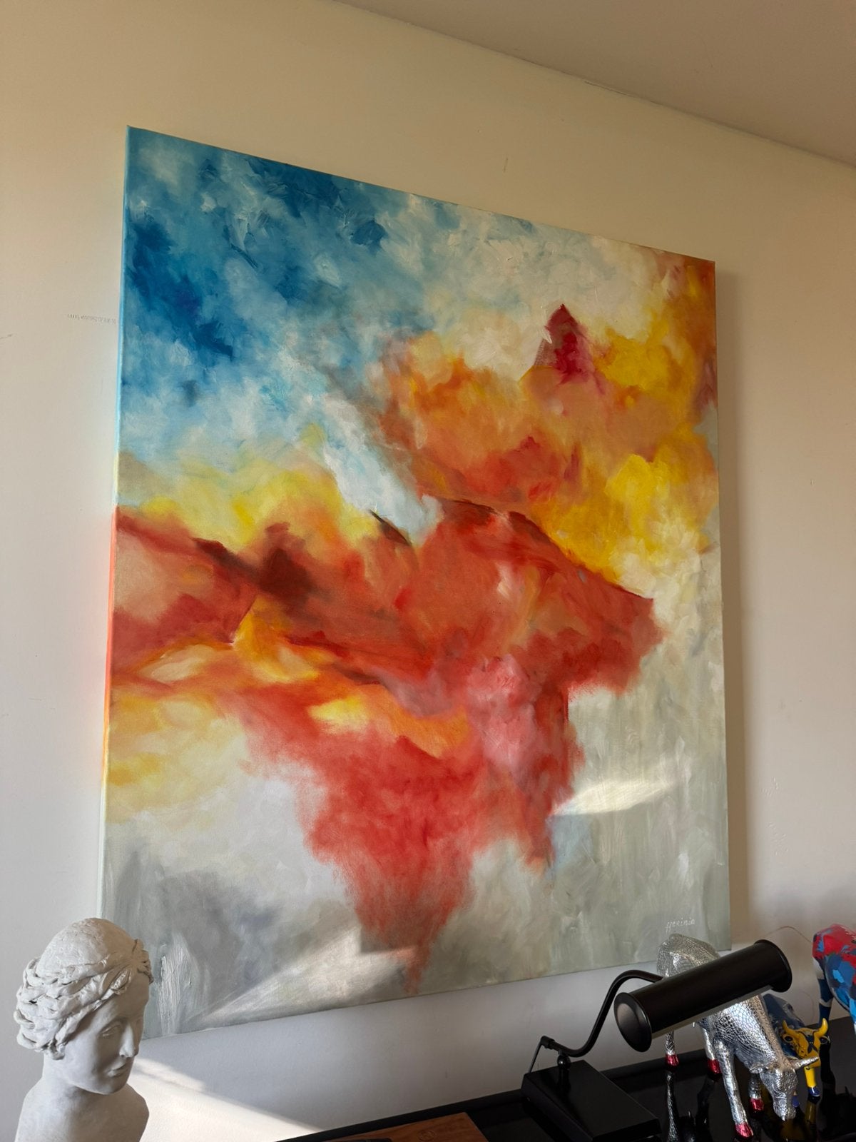 Abstract schilderij, olieverf, 120*100, dik canvas, Ophalen