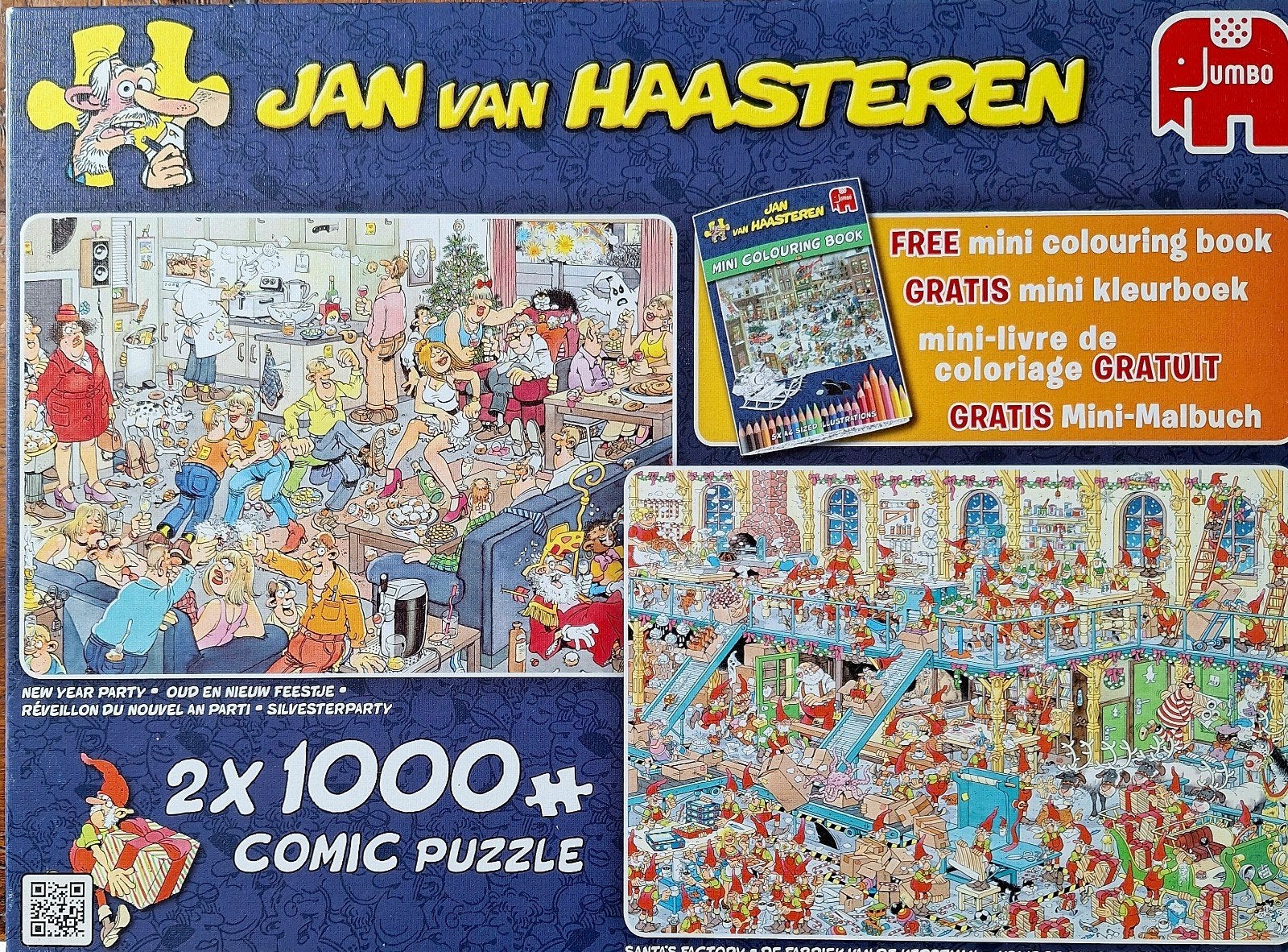 Jan van Haasteren Oud en Nieuwfeestje en de fabriek van de k, Hobby en Vrije tijd, Denksport en Puzzels, Ophalen of Verzenden