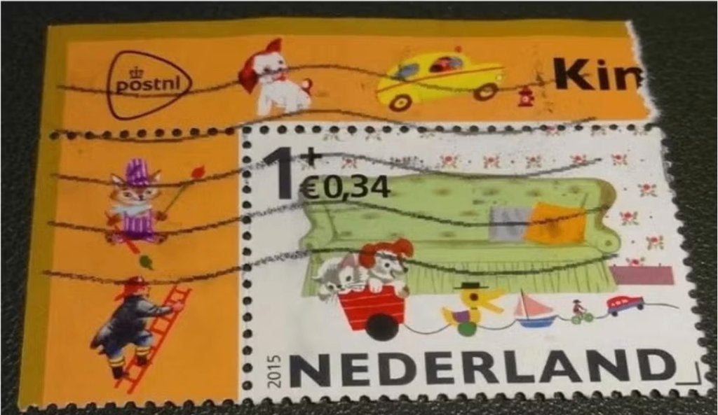 Kinderzegel - 1e zegel uit 3362 - tabs - Gouden Boekjes, Postzegels en Munten, Postzegels | Nederland, Verzenden, Na 1940, Gestempeld
