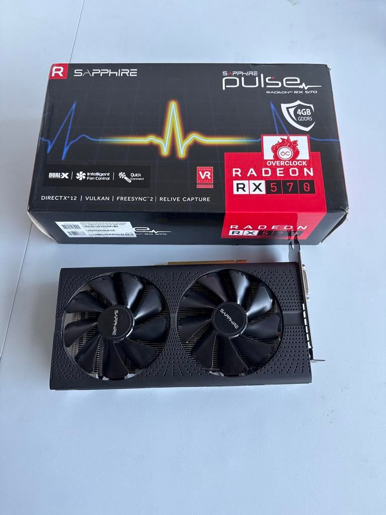 Sapphire Pulse Radeon RX 570 4GB GDDR5 Videokaart, PCI-Express 3, Gebruikt, Ophalen of Verzenden, GDDR5