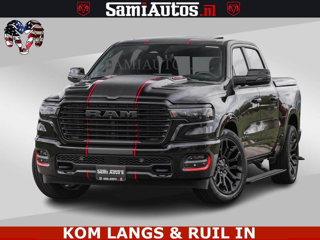 Dodge Ram NIGHT PREMIUM | 426PK | STRIPING | LUCHTVERING | H, Auto's, Automaat, Gebruikt, Met garantie (alle), Zwart