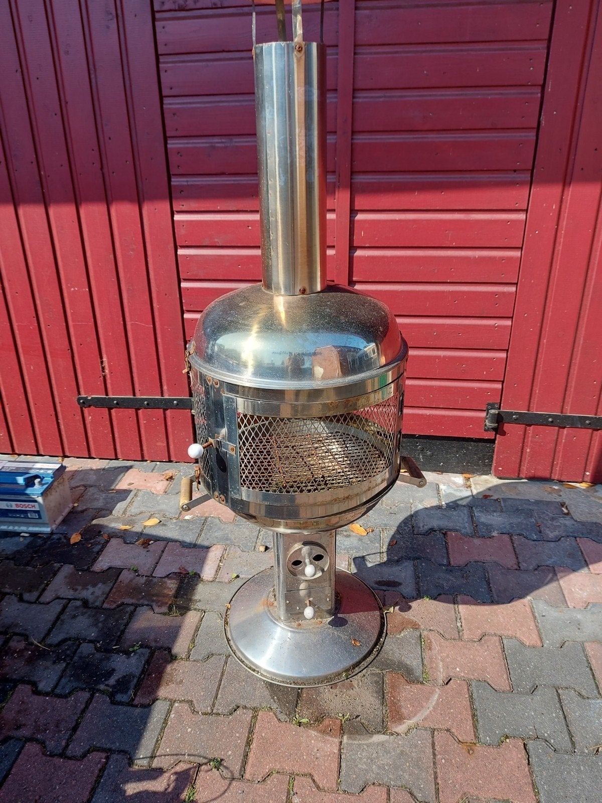 Roestvrijstalen buitenhaard / tuinhaard, Tuin en Terras, Tuinhaarden, Ophalen, Gebruikt