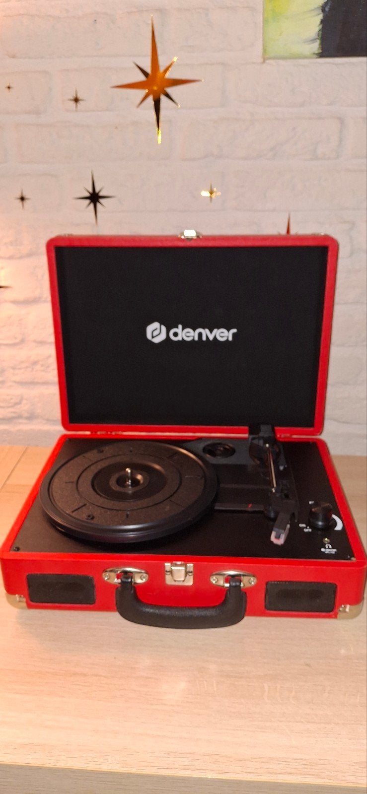 Denver VPL-120RD Draagbare Platenspeler Rood, Overige merken, Ophalen of Verzenden, Zo goed als nieuw, USB-aansluiting
