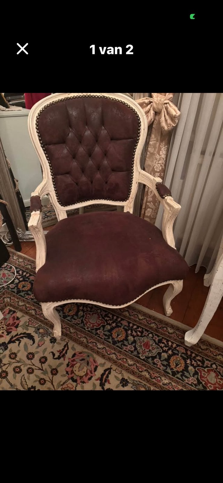 Brocante stoeltjes 2x € 25 per stuk, Ophalen of Verzenden, Bruin, Overige materialen, Brocante