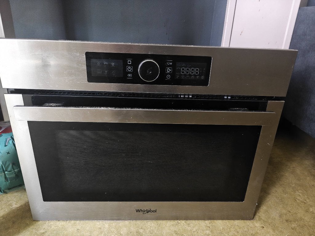 Whirlpool AMW 9605/IX Combi-magnetron – zo goed als nieuw, Ophalen, Whirlpool, Inbouw, Draaiplateau
