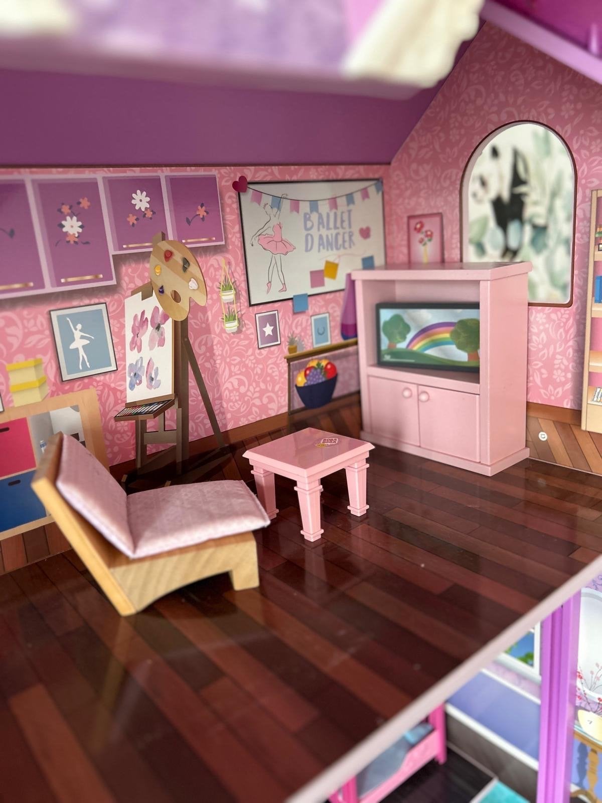 Foto 13 van Groot poppenhuis met veel accessoires en poppen