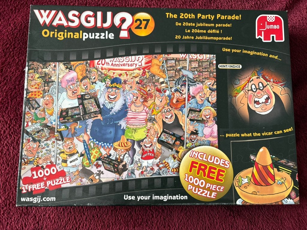 Wasgij Original 27 – The 20th Party Parade! 2x 1000 stukjes, Ophalen of Verzenden, 500 t/m 1500 stukjes, Gebruikt, Legpuzzel