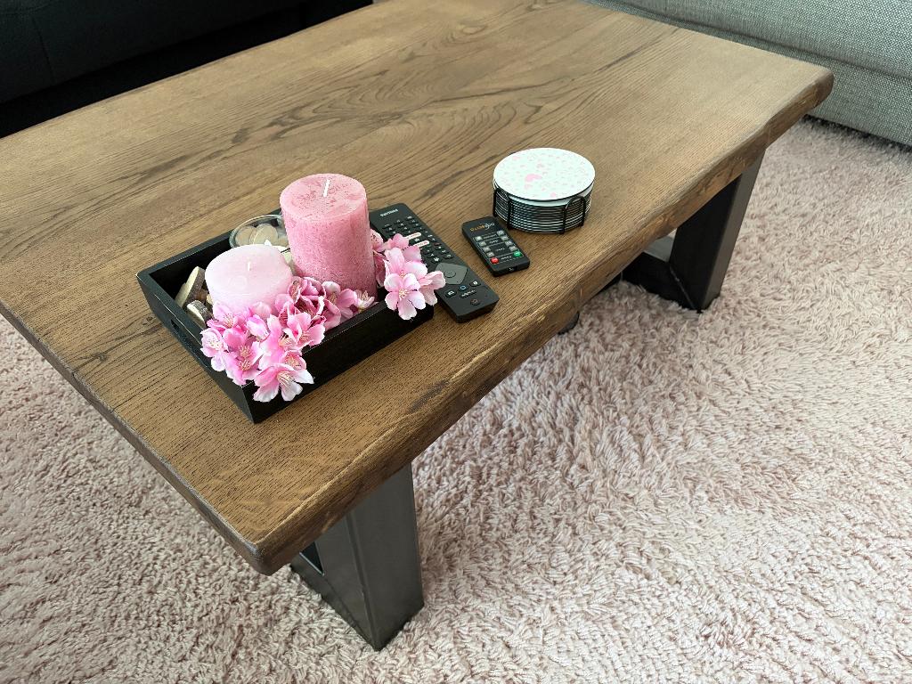 Eikenhouten Salontafel RUW072, Huis en Inrichting, Ophalen, 100 tot 150 cm, 50 tot 100 cm, Zo goed als nieuw