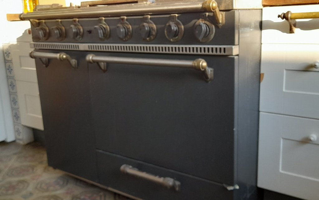 Fornuis Godin met 2 ovens en 5 pits (gas), Ophalen, Gebruikt, 60 cm of meer, Gas