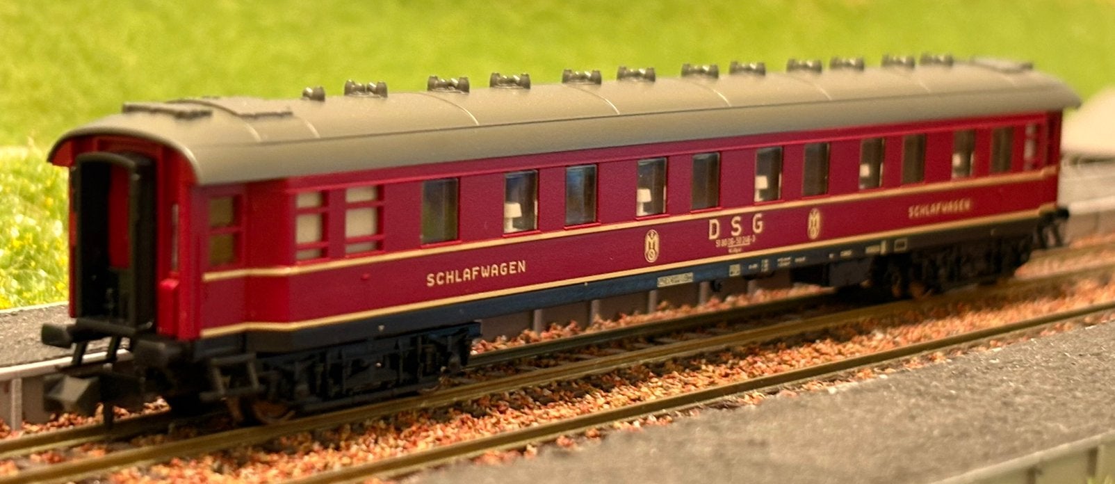 Fleischmann 863401: DSG slaapwagon, zgan, OVP, Gelijkstroom, Fleischmann, Wagon, Ophalen of Verzenden