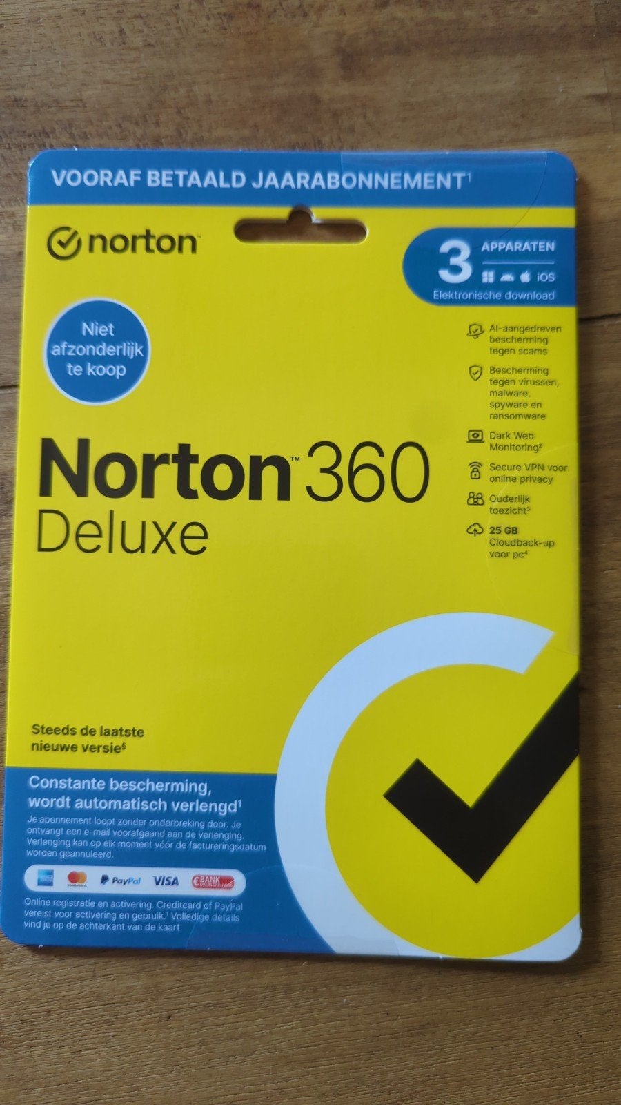 Norton 360 Deluxe Jaarabonnement - 3 Apparaten, Computers en Software, Antivirus- en Beveiligingssoftware, Ophalen of Verzenden