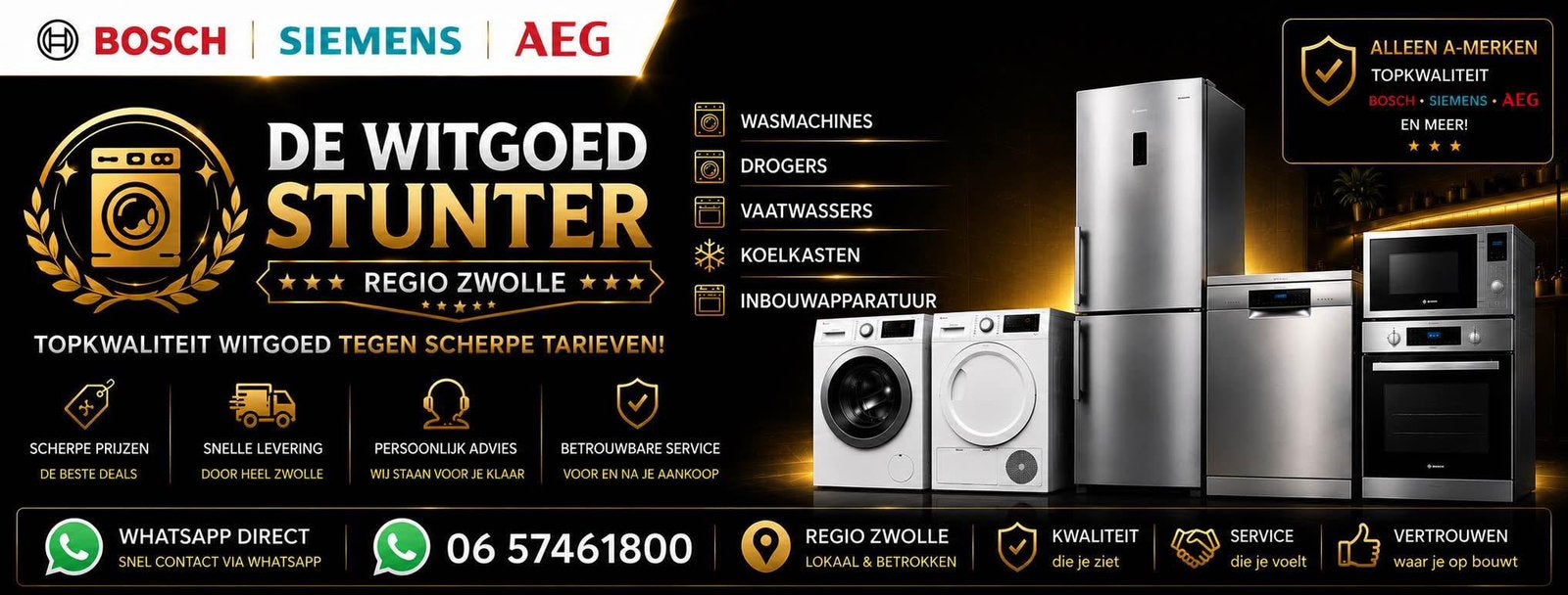 Witgoed aparatuur her goedkoopst van omgeving zwolle, Ophalen of Verzenden, Witgoed
