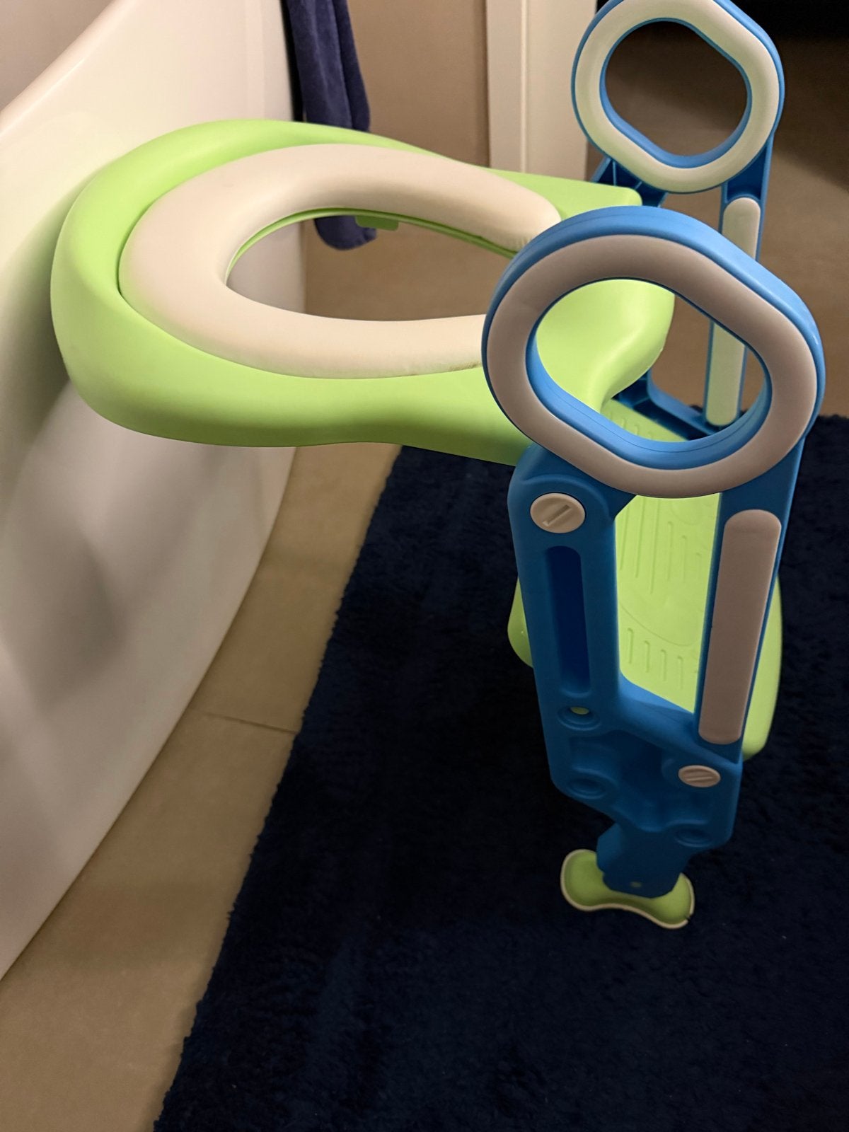Kinder toiletbril met opstapje - Groen/Blauw, Ophalen, Gebruikt