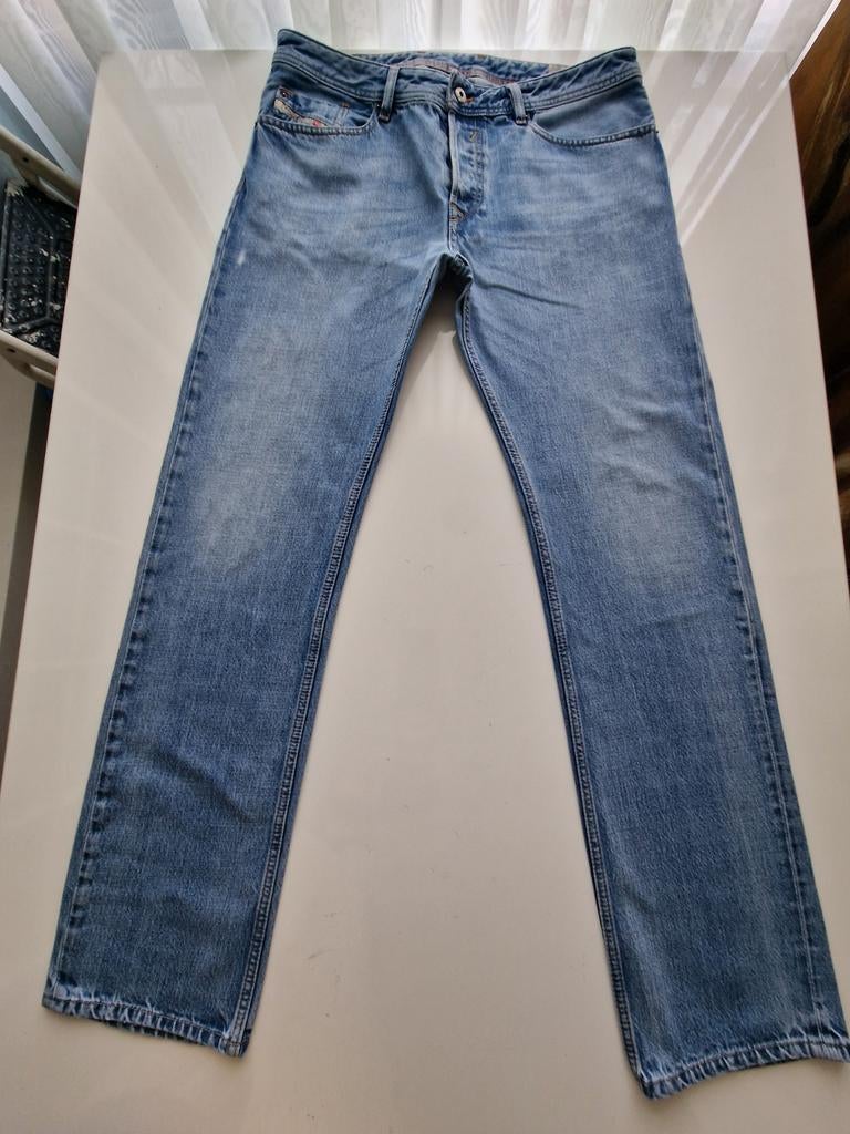 DIESEL WAYKEE REGULAR STRAIGHT JEANS SIZE 34/34, Ophalen of Verzenden, Zo goed als nieuw, Blauw, W33 - W34 (confectie 48/50)