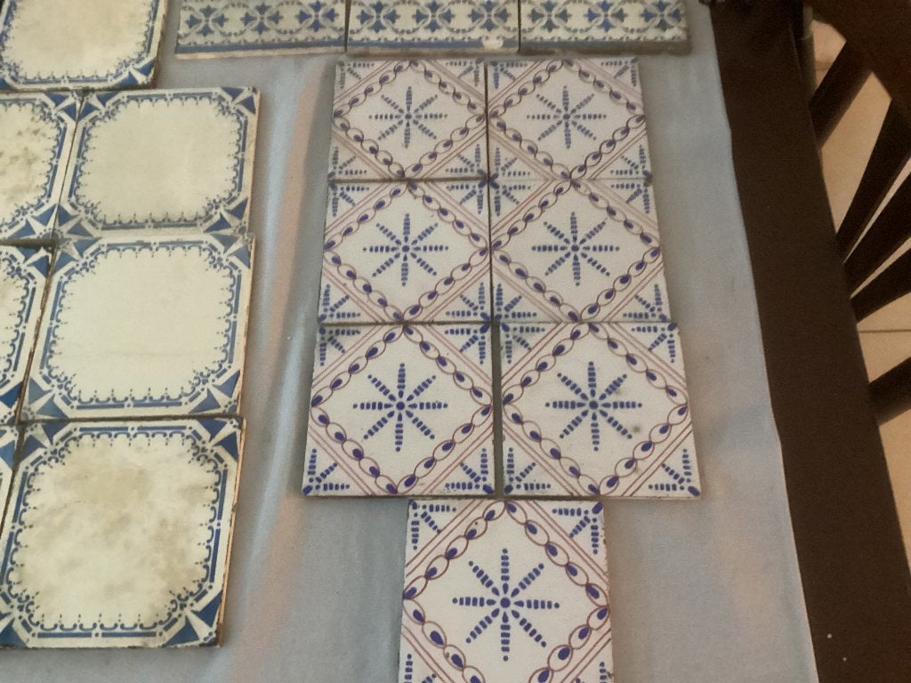Antieke tegels blauw/ megaan, Ophalen of Verzenden