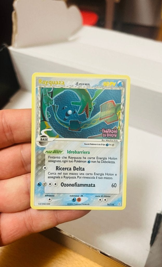 Rayquaza 16/110 Reverse Holo Stamped Ex Holon Phantoms, Verzenden, Zo goed als nieuw, Losse kaart, Foil