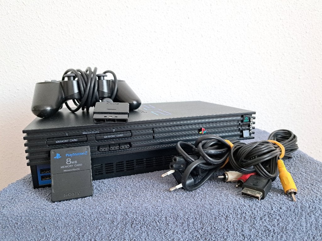 Ps2 Fat + controller + memory card, Gebruikt, Verzenden, Met geheugenkaart, Met 1 controller